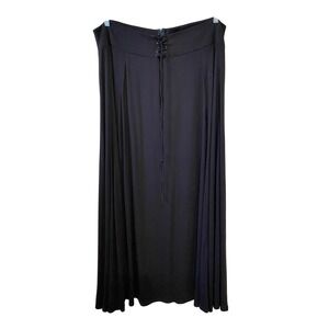 Foxblood Women's Maxi Skirt 2XL Black Lace Up Vamp Stretch Gothic Excellent